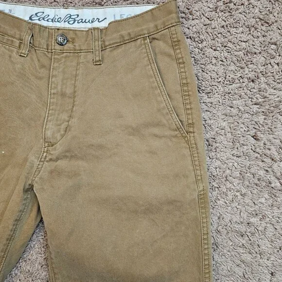 Eddie Bauer Classic Chino Pants Mens Tag 30x30 Act 31x29 Khaki Straight Leg - Picture 9 of 15